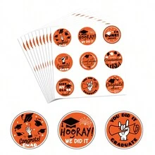90PCS Graduation Stickers Class Of 2024, Congratulations Graduates, Circle Graduation Gift Tags Stickers, 2024 Graduation Labels - Burnt Orange - View 5