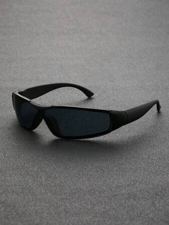 1 件男士环绕式塑料镜框经典防风时尚眼镜，适合户外骑行登山配件，适合夏季海滩度假、户外、旅行