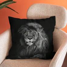 Bộ 4 Vỏ Gối Ném Thời Trang Sư Tử, Hổ, Da Báo Vỏ Gối Trang Trí Vỏ Gối Sofa Đệm Ngoài Trời Cho Ghế Sofa Giường Ghế - Màu xám đen - Xem 6