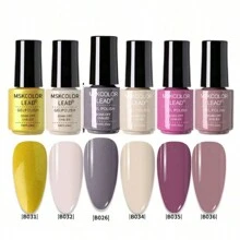 6入組指甲凝膠半永久性凝膠油漆uv Led凝膠蛋殼凝膠指甲油卸甲凝膠指甲油,7毫升