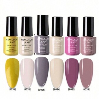 6 Pcs Nail Gel Semi Permanent Gel Polish UV LED Nail Gel Eggshell Gel Nail Polish Soak Off Nail Art Gel Nail Polish,7 Ml