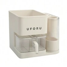 LIVINGANDHOME Living And Home 3-In-1 Free-Standing Kitchen Seasoning Box Spice Rack,Knife Block Holder,Cutlery Rack,Kitchen Storage Rack Shelf For Spice,Knives,Cutlery - Milk White - View 8