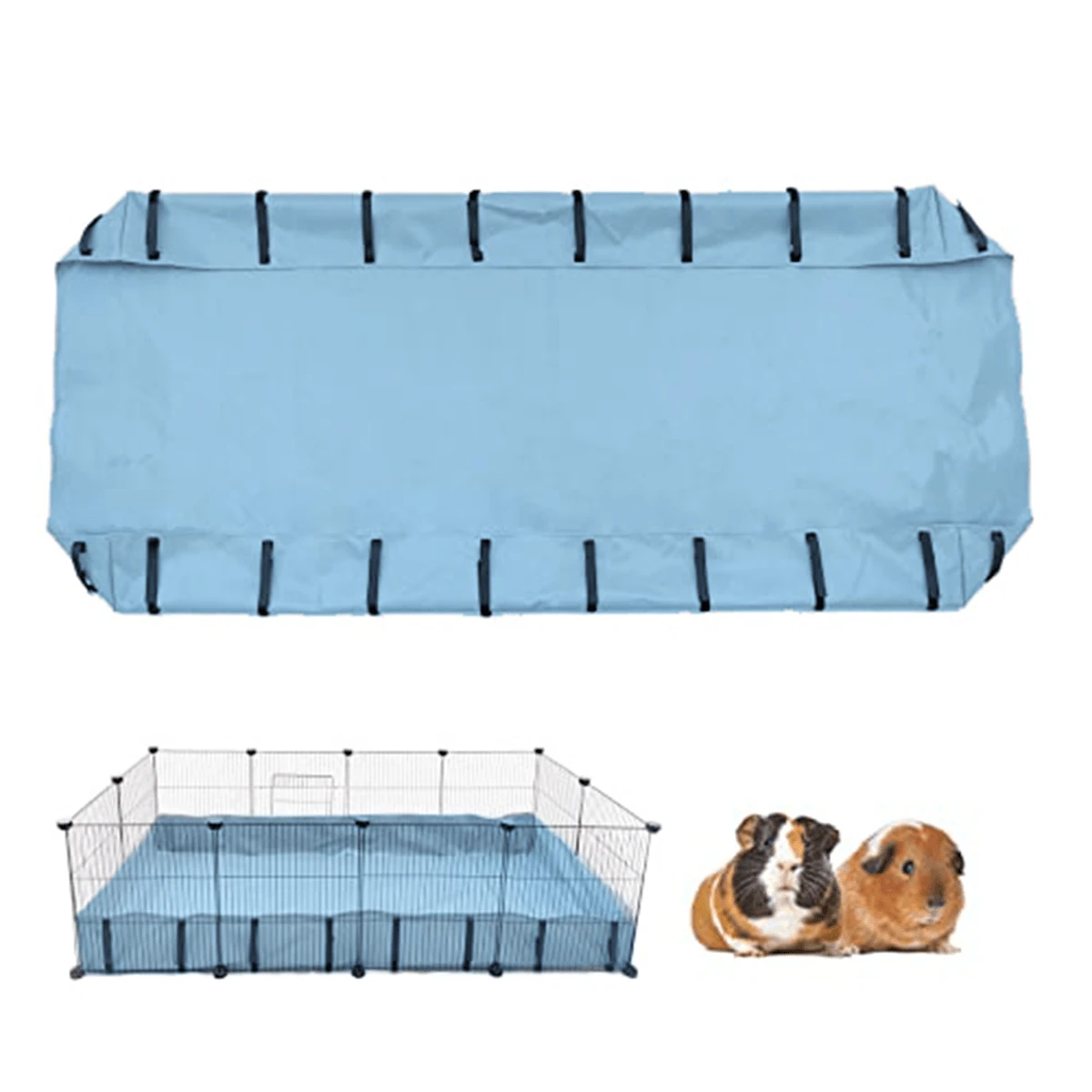 Guinea Pig Cage Bottom Liner, Canavas Rabbit Cage Liner, 48X24 Inches Waterproof And Washable Liner Base For Small Pet Cage - Baby Blue - View 1