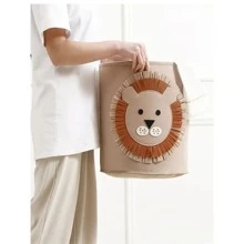 1pc Elephant & Lion Felt Storage Basket, Children Toy Organizer, Household Goods & Sundries Storage Bin, Laundry Hamper Love Valentine