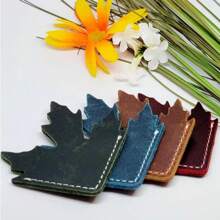 Vintage Maple Leaf Bookmark, Maple Leaf Shaped Book Page Separator, Maple Leaf Leather Corner Bookmark. - Multicolor - View 1