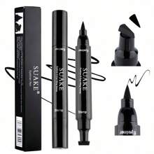 SUAKE Double-Head Eyeliner Pen With Seal, Waterproof, Quick-Drying, Smudge-Proof, Long-Lasting, Fine Tip, Beginner-Friendly, Natural Finish, Black, Suitable For All Skin Tones, Eye Beauty, Tame Girls' Eye Makeup