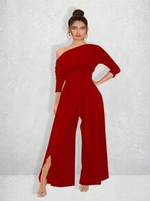 Palazzo Jumper De Hombro Descubierto Maria Bela Modelo Navarra - Rojo - Ver 1
