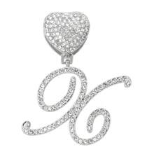 13 毫米银色链式脚链，女式草书吊坠，迈阿密链式脚链，女式嘻哈冰雪字母链式脚链详细图片按字母顺序排列在末尾 - 銀色 - 查看 38