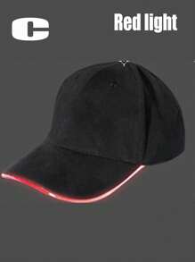 1 pieza de sombrero de fiesta brillante para clubes de baile en la calle, sombrero de béisbol luminoso Jiiguor con gorra LED intermitente y brillante accesorio de rendimiento de escenario de hiphop ajustable sombrero de béisbol LED fresco, fiesta de Navidad Halloween (luz azul)