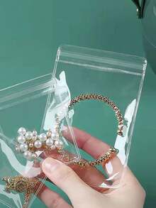 50 Chiếc - Túi đựng trang sức trong suốt, Túi đựng bông tai, Túi đóng gói trang sức - Trong sáng - Xem 4