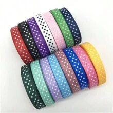 1pc 5yards 10mm Printing Dots Grosgrain Ribbon For Hair Bow Party Christmas Wedding Decoration DIY Gift Packing - Pick Colors - View 3