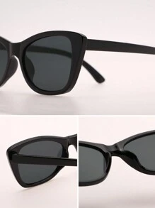 1 par de gafas de ojo de gato de plástico, una pieza de moda atemporal adecuada para vacaciones, compras, festivales de música, fotografía callejera, vacaciones de verano en la playa, actividades al aire viajes. Montura de gafas de ojo de gato casual, ideal para salidas y la temporada de regreso a la escuela. - Gris - Ver 10