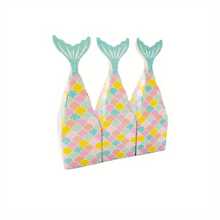 10入組彩色隨機發送的個人化美人魚設計一次性禮盒，可折疊紙盒，適用於婚禮、生日、糖果和禮物 - 彩色 - 查看 6