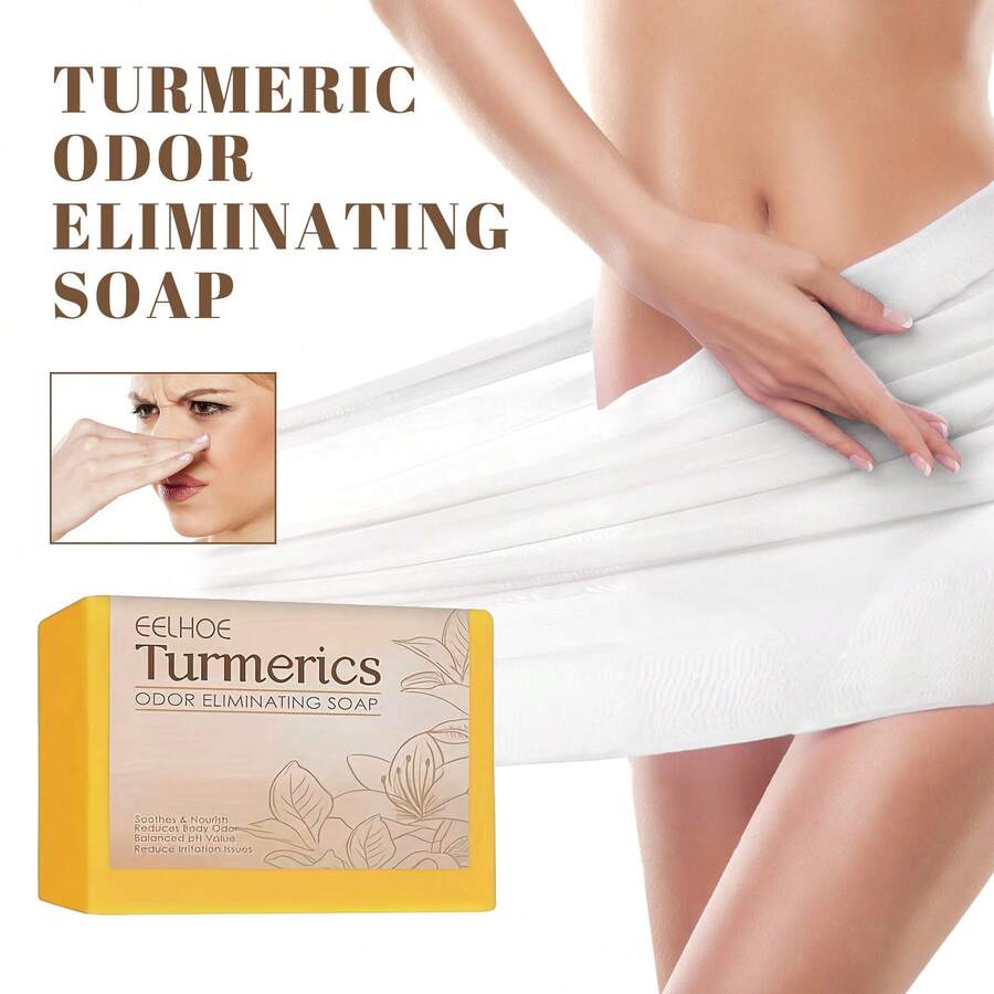 1入組女性黃薑清潔皂-溫和、保濕、滋養身體潔淨氣味潔淨保濕亮白滋養皮膚潔淨皂 - 黃色 - 查看 1