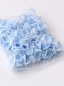 彩色紫色粉色蓝色红色 100 件智能睫毛环绽放睫毛胶水支架卷翘易扇形杯胶水环支架适用于睫毛延长用品 - 彩色 - 查看 10