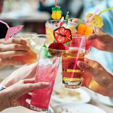 50pcs Creative Makeup Party Paper Cocktail Straws, Bachelorette Party Straws, , Decoration For Cold Drinks And Smoothies (Red Lips) - Multicolor - View 2