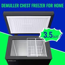 WANAI DEMULLER Deep Freezer Chest 3.5 Cubic Feet Freezers With Temperature Display Panel Mini Freezer With Removable Basket Suitable For Apartment Garage Dorm BLACK - Black - View 2