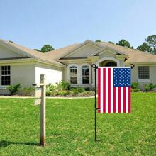 件，花園旗架 (35.5''x16.5'')，鐵製花園旗桿，花園旗桿架，耐用花園旗架，戶外展示裝飾旗幟，易於組裝，不包括花園旗 - 黑色 - 查看 7