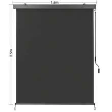 Service Markisy Balcony Awning Sun Protection med handvev och markisskassett, UV-resistent vertikal markis, vindrutan och integritetsskärmen, gjord av metall och polyester - Grå - Visa 6