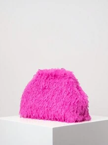 TÚI MICHELLE Túi buổi tối sang trọng màu trơn, Ví cầm tay dự tiệc trang trọng dành cho nữ, Ví nữ sức chứa lớn, Thích hợp làm quà tặng cho phụ nữ - Màu Hồng Tươi - Xem 6