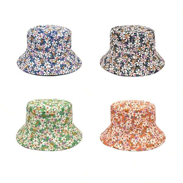 1pc Unisex Colorful Tie-Dye Printed Bucket Hat, Reversible, Casual Sun Protection, Fashion Versatile Floral Design