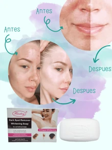 Jabón Aclarador de Piel Blanqueador de Axilas Rodillas Áreas y Sensibles con Colágeno Jabón Hidrata Jabón Aclarador Blanqueador Colágeno Lech Aichun Beauty Jabon Aclarante corporal y Facial quita Manchas Blanco - Blanco - Ver 3