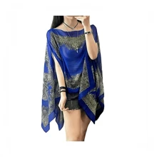 Women Thin Chiffon Cape With Print Design, Sunscreen Shawl For Summer Beach Vacation Accessories Women - Multicolor - View 6