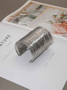 Women Fashionable Pure Handmade Coiled Bangle, Suitable For Party, Gift, And Daily Wear - Silver - View 3