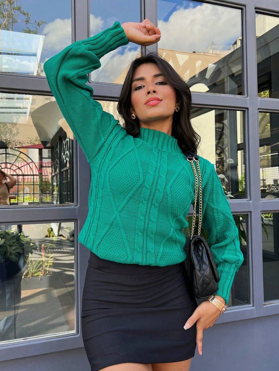 Women Sweaters - 墨綠色 - 查看 1