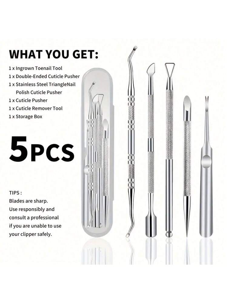 ネイルケアセット プロ用 5点セット 金属製 ジェルネイル用 除去ツール