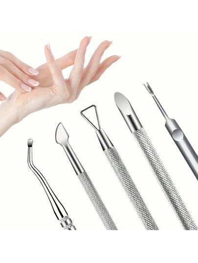 ネイルケアセット プロ用 5点セット 金属製 ジェルネイル用 除去ツール