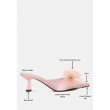 Asma Organza Bow Embellished Satin Mules