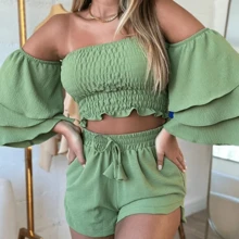 Women Two-Piece Outfits - Màu xanh Bạc hà - Xem 1