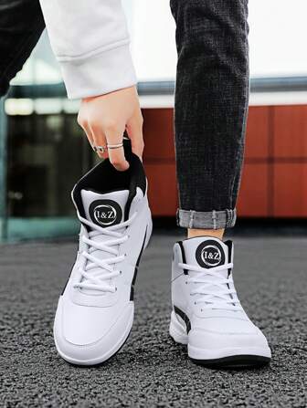 Men High Top Sneakers Men Casual Shoes 2024 Summer New Leather Sports Shoes Men Casual Sneakers White Large Size Men Shoes 45-48