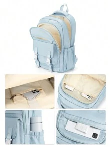 Mochila Escolar, Mochila para Laptop Compatível com Notebook de 15,6 Polegadas, Mochila de Viagem à Prova d'Água, Mochila Escolar para Adolescentes Meninas Meninos e Estudantes, Mochila com Alça Ajustável, Mochila Diária com Vários Bolsos, Mochila para Ir e Voltar do Trabalho, Mochila para Uso Externo, Várias Opções de Cores - Versões Novas e Antigas São Enviadas Aleatoriamente