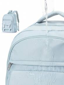 Mochila Escolar, Mochila para Laptop Compatível com Notebook de 15,6 Polegadas, Mochila de Viagem à Prova d'Água, Mochila Escolar para Adolescentes Meninas Meninos e Estudantes, Mochila com Alça Ajustável, Mochila Diária com Vários Bolsos, Mochila para Ir e Voltar do Trabalho, Mochila para Uso Externo, Várias Opções de Cores - Versões Novas e Antigas São Enviadas Aleatoriamente
