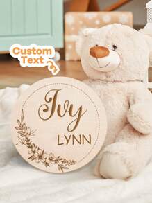 1 szt. Niestandardowy drewniany znak z imieniem noworodka, spersonalizowany okrągły znak urodzenia, niestandardowy znak odcisku stopy, niestandardowa tabliczka z imieniem noworodka, spersonalizowany rekwizyt do zdjęć noworodka, znak ogłoszenia ze statystykami urodzenia, drewniany znak na ujawnienie imienia, ujawnienie imienia, prezent na prysznic dla noworodka, mamy, taty, prezent dla niej, prezent dla niego, wielofunkcyjny, regulowany, antypleśniowy, ozdobny, wielokrotnego użytku, wykwintny, uroczy, wysokiej jakości, nowoczesny, kolorowy, słodki, wygodny, stylowy, niestandardowy, spersonalizowany, wyjątkowy, idealne prezenty dla niego, idealne prezenty dla niej, chłopak, dziewczyna, tata, mama, rodzina, przyjaciele, syn, córka, uczniowie, biuro, herbaciarnia, szkoła, dom