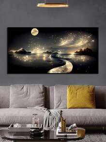 1 幅无框帆布海报，现代艺术，梦幻河流设计，卧室、客厅、书房和走廊的理想礼物，墙壁艺术，墙壁装饰，家居装饰，房间装饰 - 彩色 - 查看 3