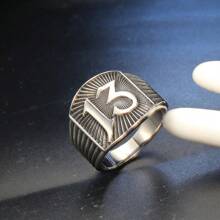 Titanium Steel Ring Fashion Men Stainless Steel Ring Hand Jewelry - Black - View 1