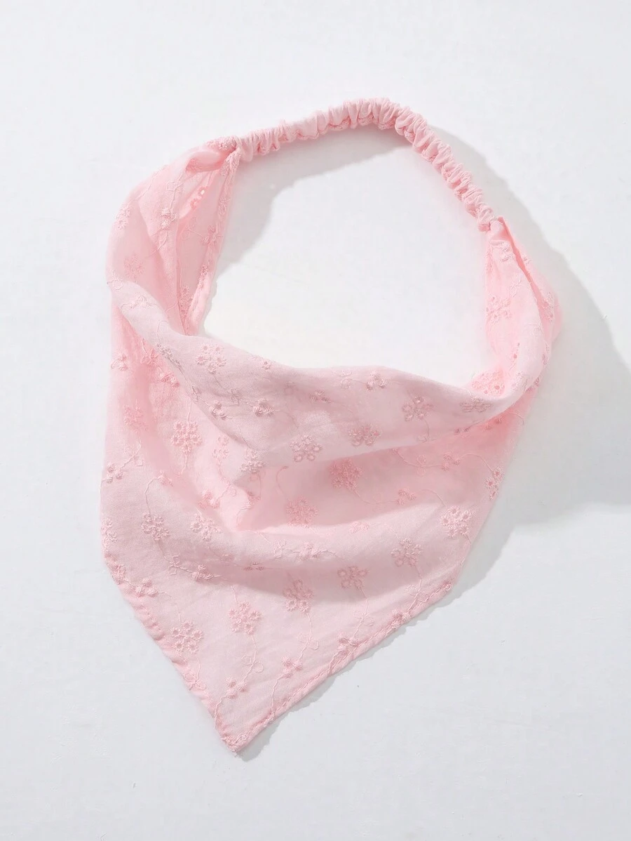 1件手工刺绣花卉图案头巾，卷边设计，适合日常和度假佩戴，情人节礼物，也可作为发带、头巾、发箍、吸汗带、发箍、发饰、蝴蝶结、优雅围巾、女士头巾、柔软头巾等。 - 粉色 - 查看 1