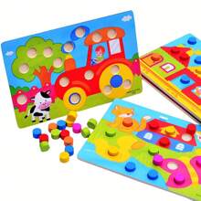 لعبة الألغاز الخشبية الكرتونية لحيوانات مونتيسوري، لعبة الألغاز الخشبية الجميلة، لعبة تعليمية مبكرة للأطفال، هدايا للأطفال، المدرسة، الطلاب، اللوازم المدرسية