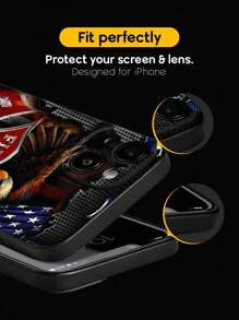 1pc Custom Name Firefighter Phone Case, Personalized Firefighter IPhone Case, Fireman Eagle Flag Phone Case, IPhone Series, Case Compatible With IPhone Pro/Pro Max/X/XR/XS/XS Mini/Max, TPU IPhone Case, Meaningful Gift For Firefighter, Suitable For Ideal For Valentine's Day, Birthdays, And Anniversaries