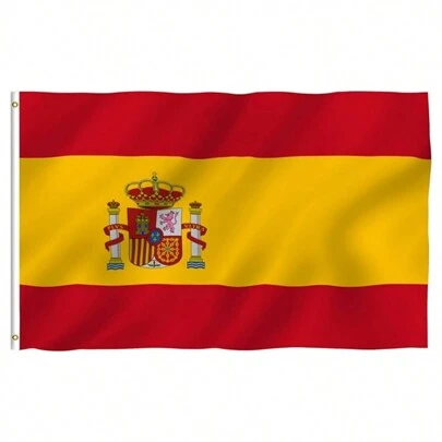 1 st. Dubbel sida Tryckt Spaniens flagga ( 3x5FT ) , Hängande Spanska Nationell Flagga Med Polyester , Levande Färg Och UV Resistent , Nationell Flagga Dekorationer , Utomhus Semester Dekorationer