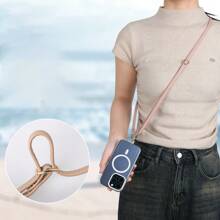 1 件智能手机挂绳包挂绳颈挂带肩带（约 70cm~140cm 可调节长度）防止丢失和保护手机。由皮革制成。适用于智能手机。可用于单肩包斜挎包防掉落等手机挂饰