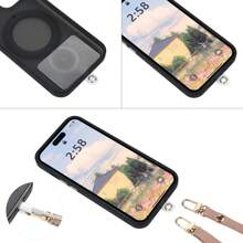 1 件智能手机挂绳包挂绳颈挂带肩带（约 70cm~140cm 可调节长度）防止丢失和保护手机。由皮革制成。适用于智能手机。可用于单肩包斜挎包防掉落等手机挂饰