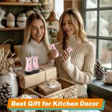 2入組帶座的鹽和胡椒瓶，4盎司廚房配件和裝飾，適用於餐廳、婚禮、新居禮物，可補充設計 - 粉色 - 查看 6