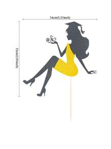 1 Pc High Heel Girl Graduation Cake Topper With Glitter Grad Cap Diploma 2024 Graduation Cake Pick 2024 Senior Graduation Cake Decorations For 2024 Graduation Theme Party - Multicolor - View 2
