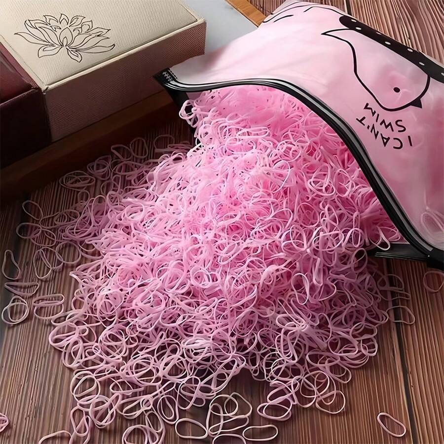 1000pcs Cute Small Soft High Elasticity Hair Ties, Suitable For Pet Fur And Girls' Braids