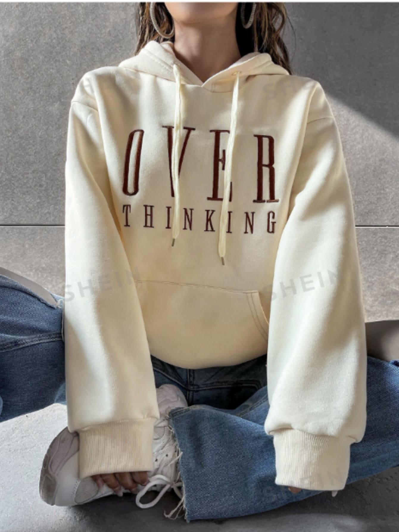 Women Sweatshirts - 米色 - 查看 1