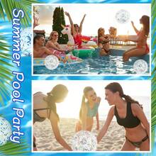 1pc Inflatable Glitter Beach Ball, Sequin Transparent Pool Ball, For Adult Summer Water Game, Outdoor Pool Party Supplies